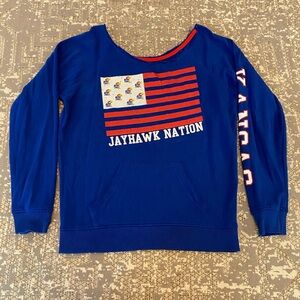 Kansas Jayhawks Women’s E5 College Classic Sweatshirt Size XL Color Blue